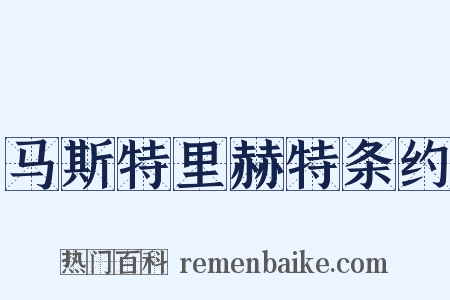 马斯特里赫特条约是什么意思的图片